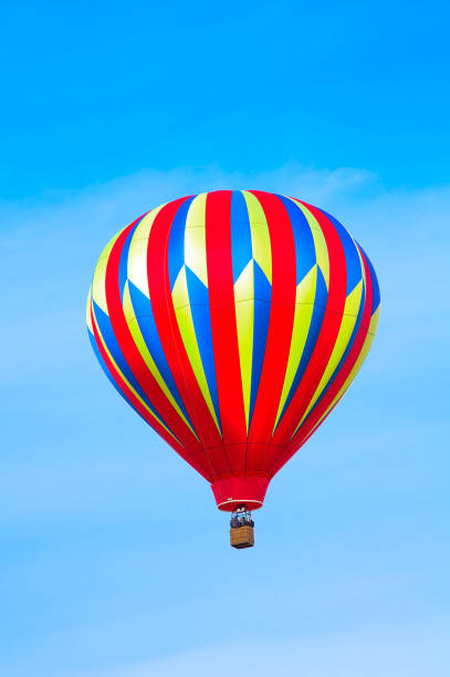 istock Single Colorful Hotair Balloon in Flight 1345839768