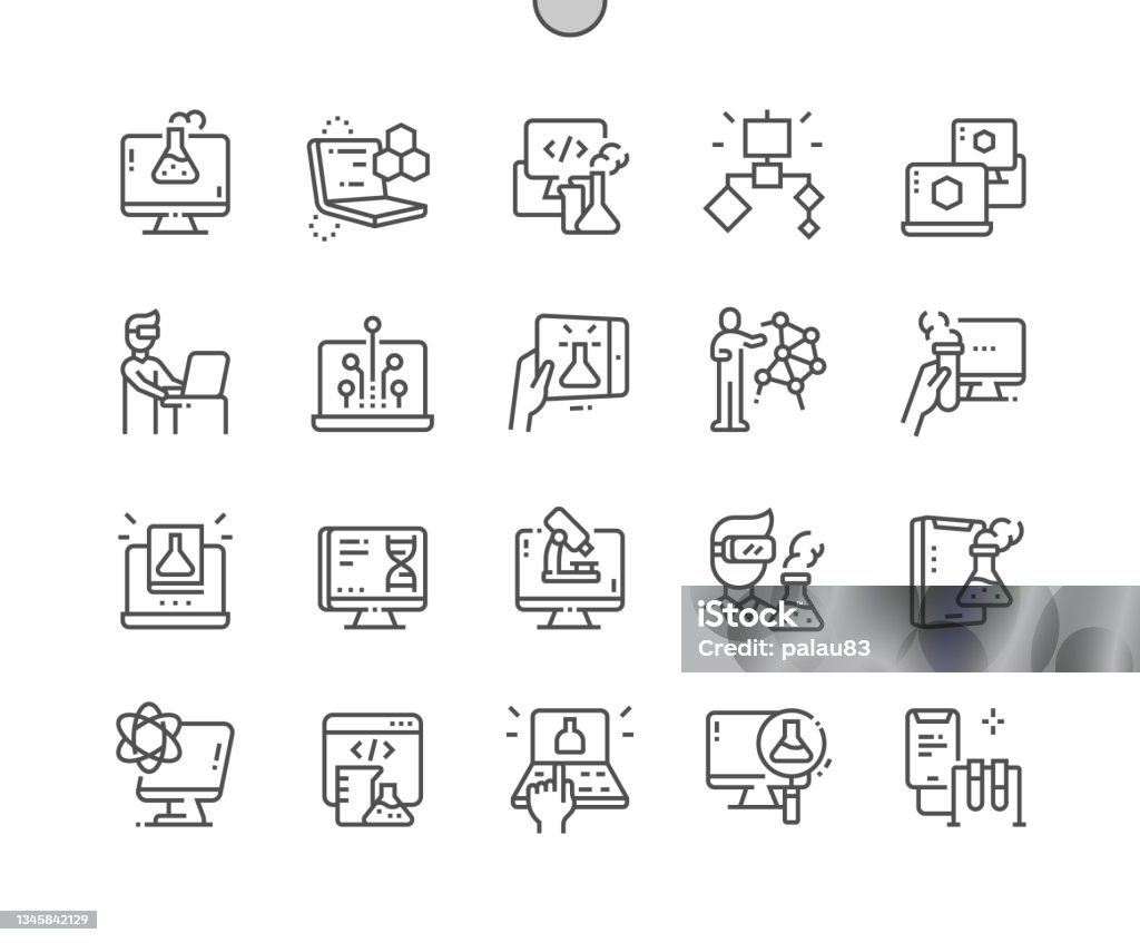 Research Computer Pictogram Computer Science Microscope Algorithms And Virtual Reality Innovation ...
