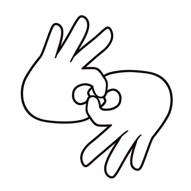 illustrations, cliparts, dessins animés et icônes de signe asl connect geste de la main - sign language american sign language human hand deaf