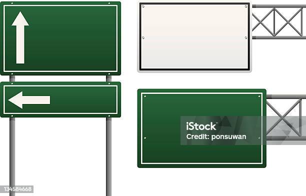 Вектор Зеленый Дорожный Знак — стоковая векторная графика и другие изображения на тему Автострада - Автострада, Баннер - знак, Без людей