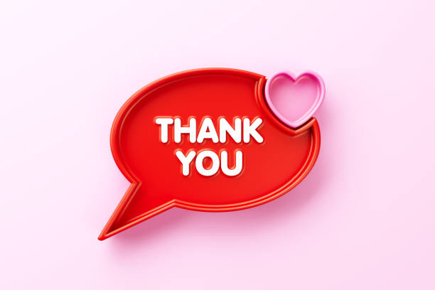 istock Thank You Written Red Speech Bubble With Heart Shape Sitting Over Pink Background 1345846734