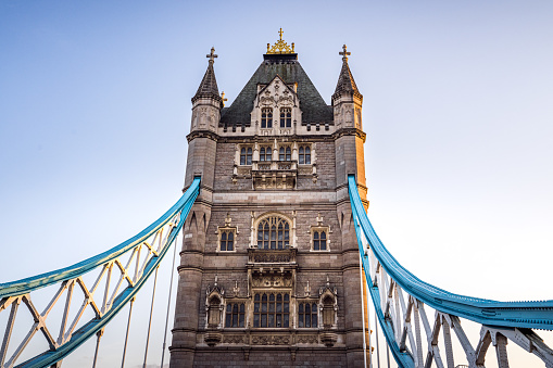 The famous Tower Bridge connecting London to Southwark on the River Thames