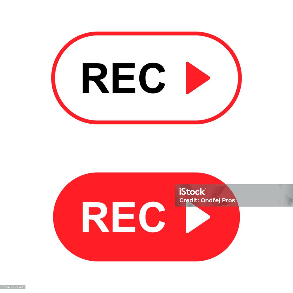 Recoperator Symbol Set Of Recording Sign Button Red App Panel Rec Vector Symbol Isolated ...