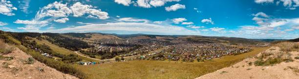 istock Peaceful village on the hills 1345853813