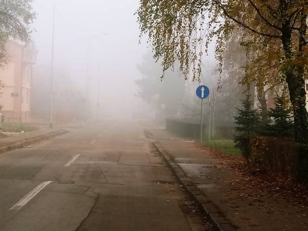 istock Street in the fog 1345858953