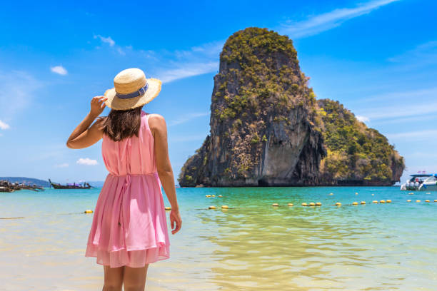 istock Woman at Phra Nang beach 1345858995