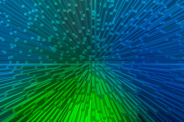 Beautiful Green And Blue Extrude 3D Illustration Backdrop Design