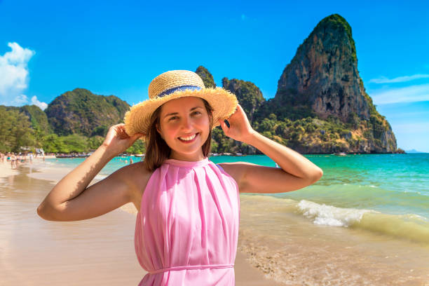 istock Woman at Railay Beach 1345866676
