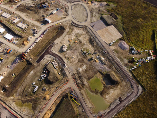 Aerial view of Wellington Gate, Oxfordshire stock photo