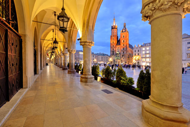 istock Old Town square in Krakow, Poland 1345873679