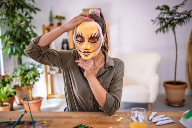 istock My new face for Halloween party 1345876002
