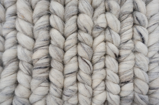 White Knitted Wool - Close Up
