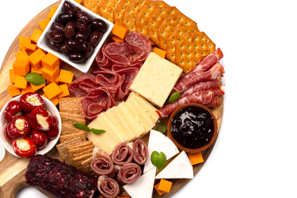 istock Charcuterie Board Isolated on a White Background 1345882055