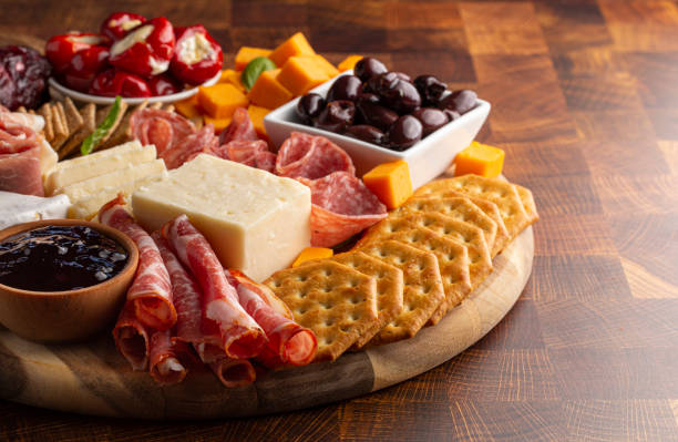 istock A Charcuterie Board on a Wooden Butcher Block 1345882144