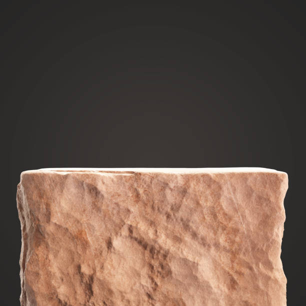 istock Stone block for product display background. Isolated, clipping path included. 3d illustration 1345883502