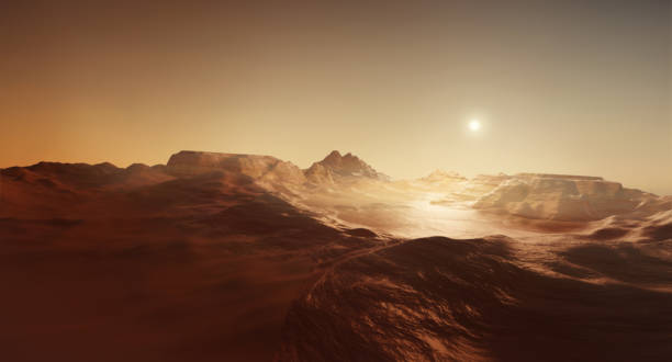 istock Epic Landscape Of Planet Mars 1345891644