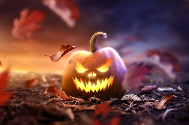 istock Spooky Halloween Party Jack O Lantern Pumpkin 1345891665