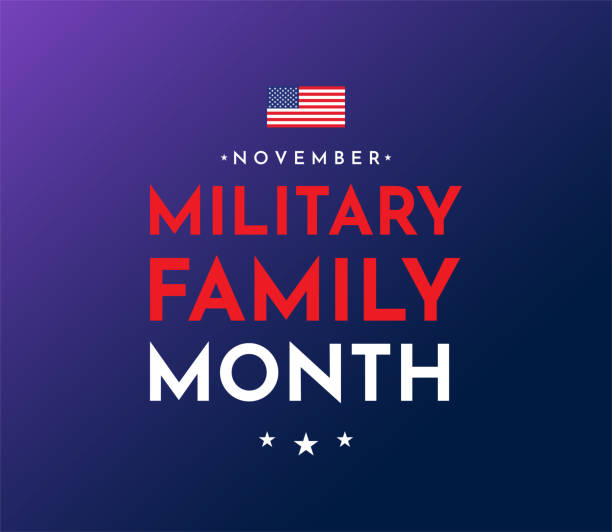 Military Family Month card, November. Vector Military Family Month card, November. Vector illustration. EPS10 military family stock illustrations