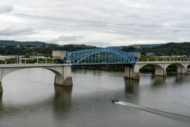 istock Walnut Street Bridge with Boat 1345895518