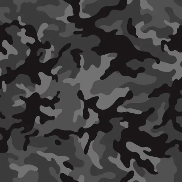 Vector illustration of black camouflage seamless