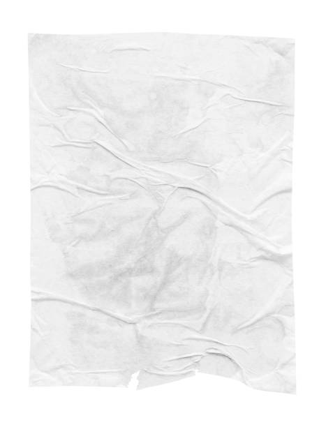 istock Blank white crumpled and creased paper poster texture isolated on white background 1345902034