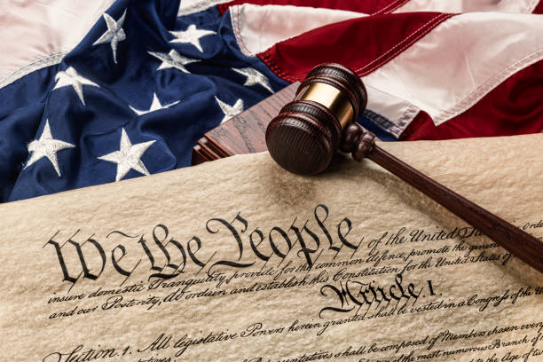 istock Constitution, American Flag and Gavel 1345904484