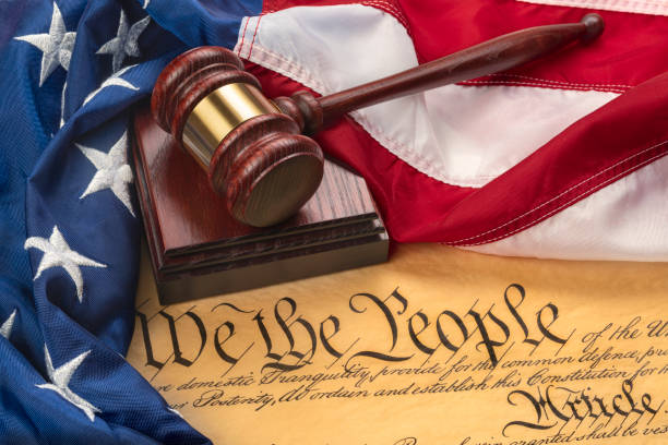 istock Constitution, American Flag and Gavel 1345904488