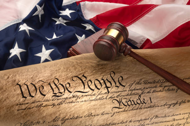 istock Constitution, American Flag and Gavel 1345904499