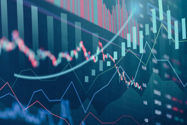Financial stock market graph. Selective focus. Financial stock market graph. Selective focus. Depicts TradingView financial market chart. chart stock pictures, royalty-free photos & images