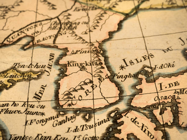 istock Antique world map, Korean Peninsula 1345916263