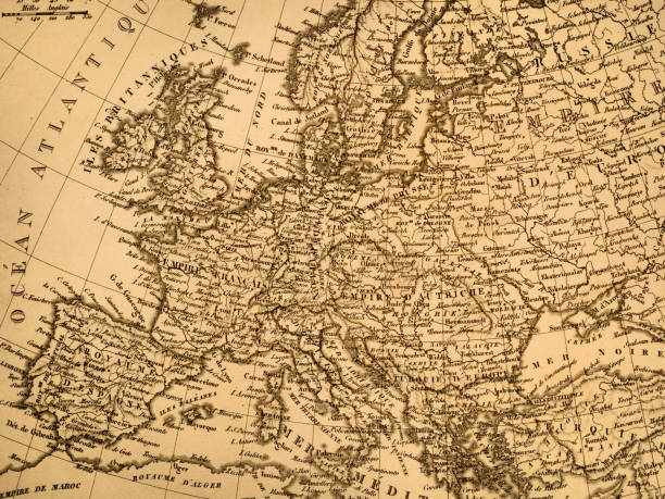 istock Antique world map, europe 1345916382