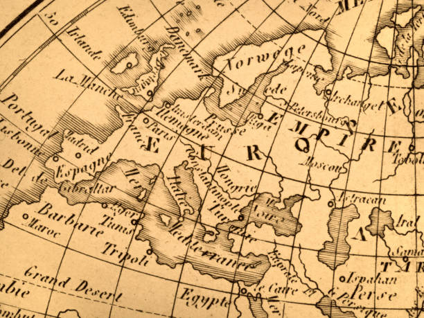 istock Antique world map, europe 1345916393