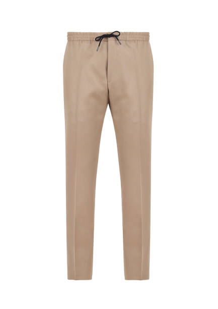 istock Brown men's classic trousers. Front view 1345917152