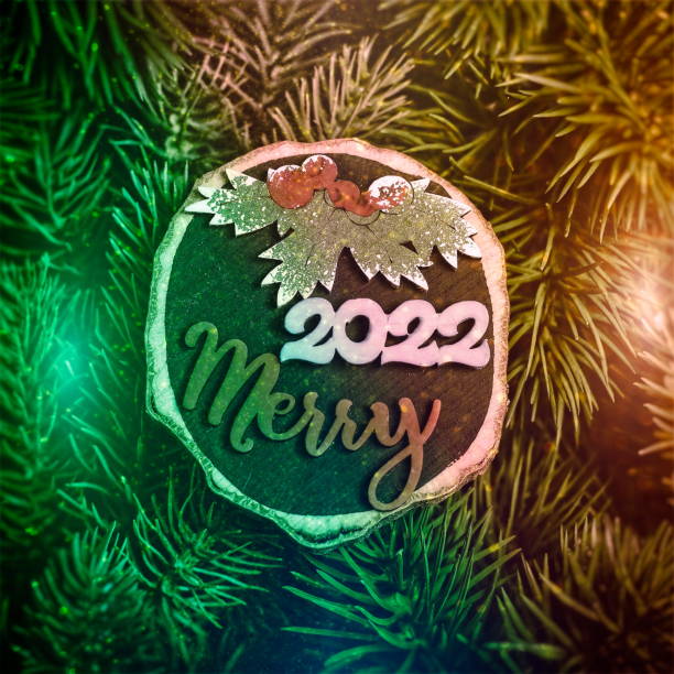 Merry Christmas and happy new year concept . Merry Christmas and Happy New Year 2022 stock photo