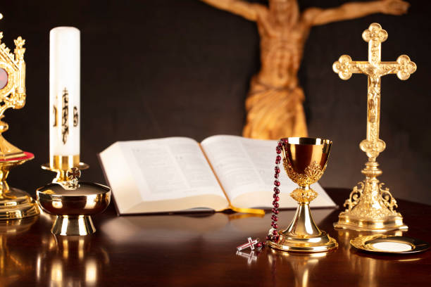 istock Catholic symbols composition. Religion concept. 1345934272