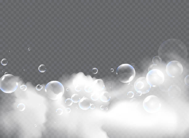 Bath foam with shampoo bubbles isolated on a transparent background. Bath foam with shampoo bubbles isolated on a transparent background. Vector shave, foam mousse with bubbles top view template for your advertising design. free chore backgrounds stock illustrations