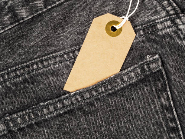 istock Tags on jeans, Concept sale, discount, black friday. 1345935398