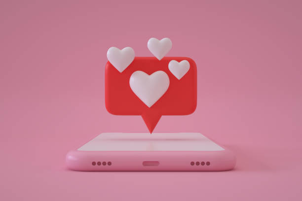 istock Social media notification like icon on Smartphone 1345940245