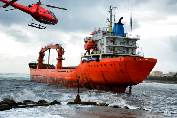 Lifeboat in offshore, rescue boat or rescue team in the sea.