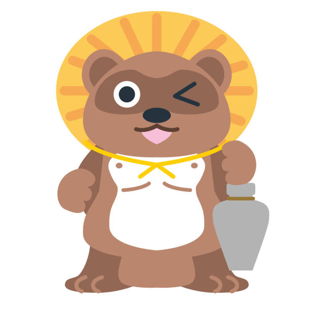 статуэтка тануки - raccoon dog stock illustrations