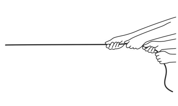 ilustrações de stock, clip art, desenhos animados e ícones de hands pulling rope. - pulling