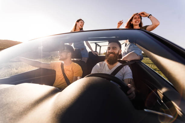 istock Summertime road trip in a convertible car! 1345950257