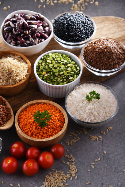 istock Composition with different kinds of dry food products 1345953845