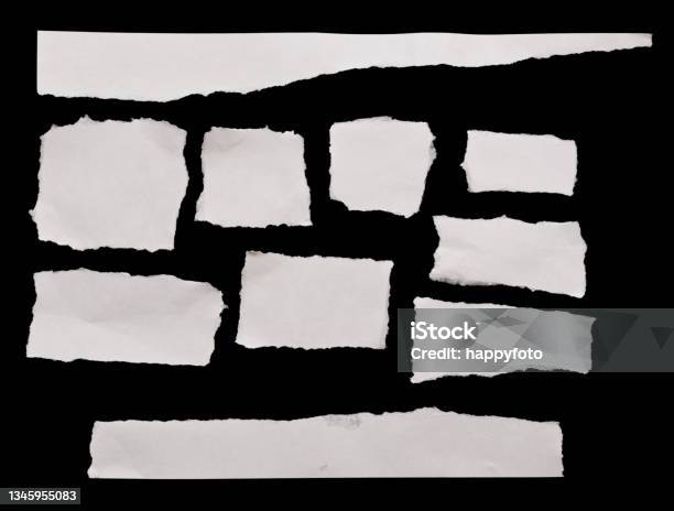 Torn Papers Stock Photo - Download Image Now - Torn, Document, At The Edge Of