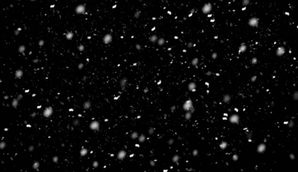fallende schneeflocken auf schwarzem hintergrund. - snow wind overlay stock-grafiken, -clipart, -cartoons und -symbole