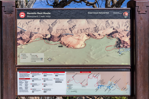 Grand Canyon NP, AZ, USA - Oct 10, 2020: The Hermit Rest Route