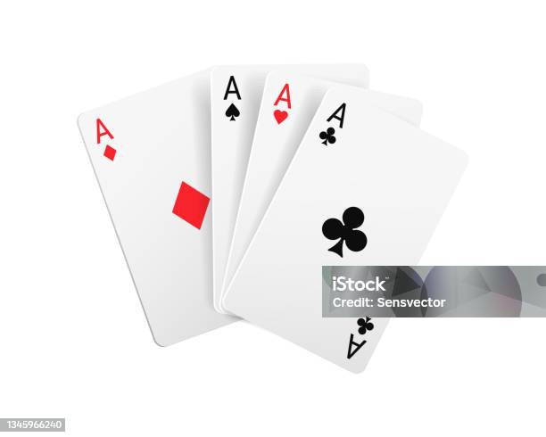 Cartes À Jouer Dessin Animé Quatre As Jeu De Poker Signe Isolé Réaliste  Ensemble 3d Jeux