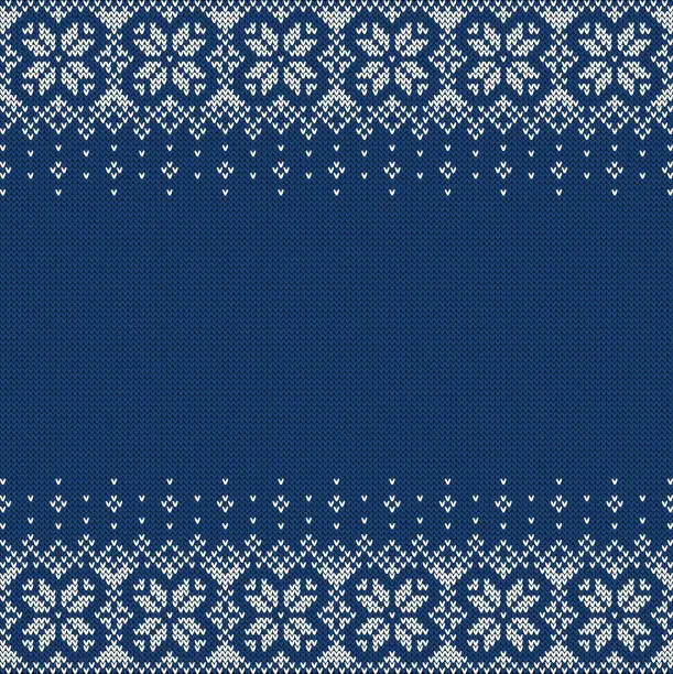 Vector illustration of Knitted sweater background with copyspace. Vector Christmas pattern.