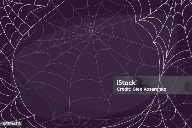 Vektorspinnennetzhintergrund Halloween Banner Dekoration Stock Vektor Art und mehr Bilder von Halloween