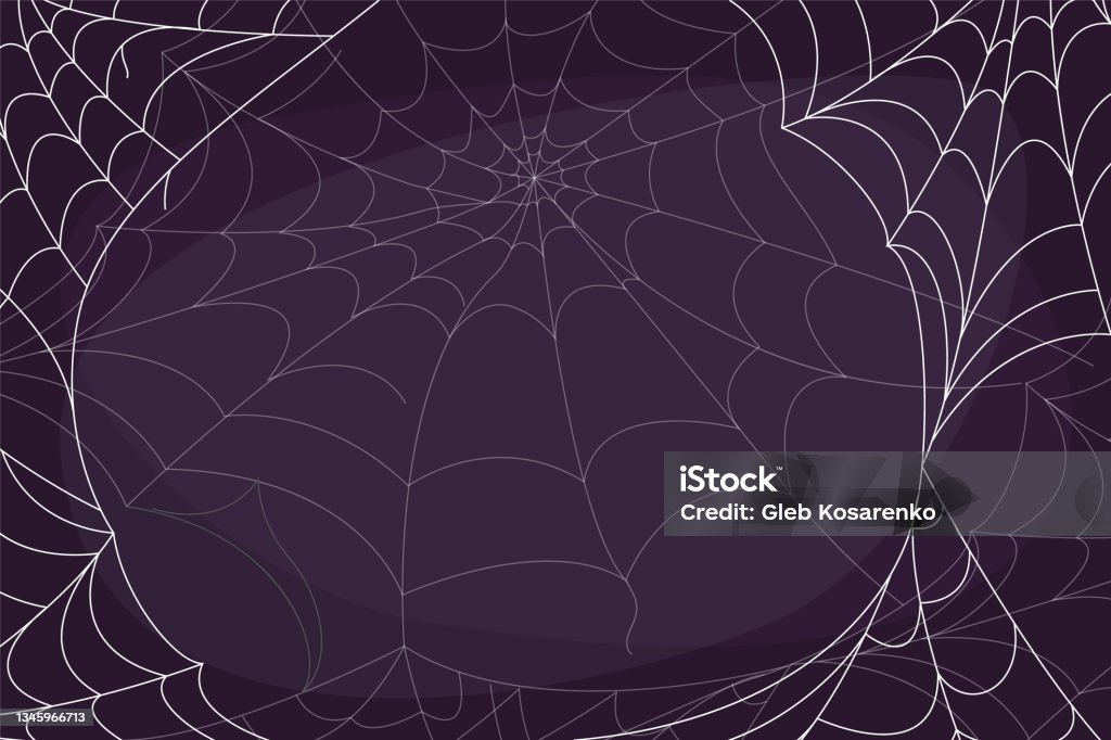 Vector spider web background. Halloween banner decoration - Royalty-free Dia das Bruxas arte vetorial